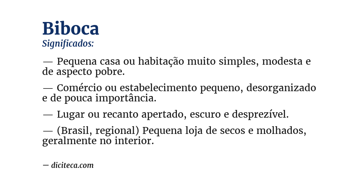 Significado de biboca