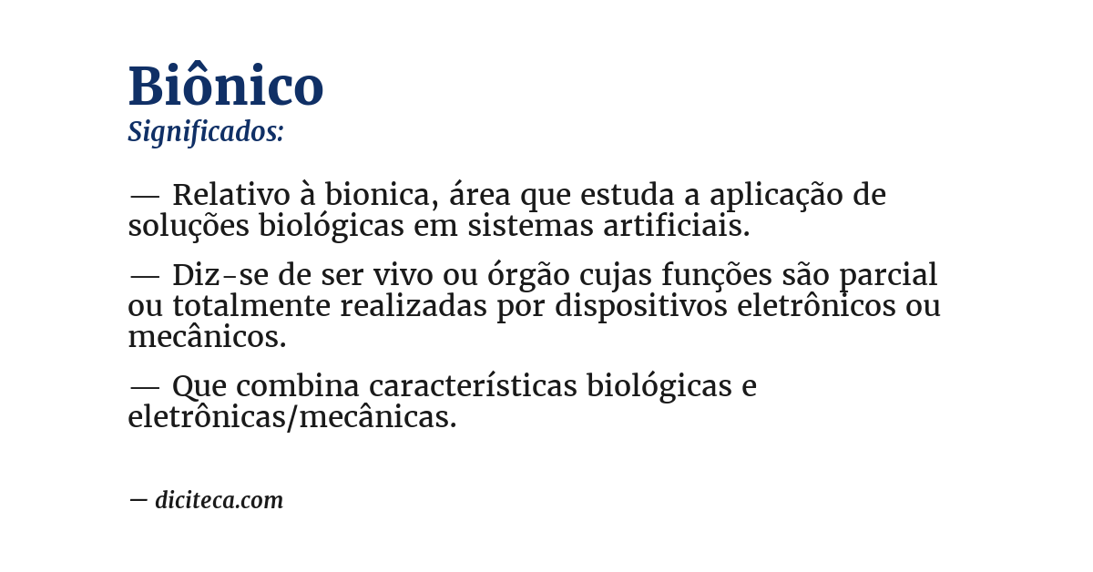 Significado de biônico