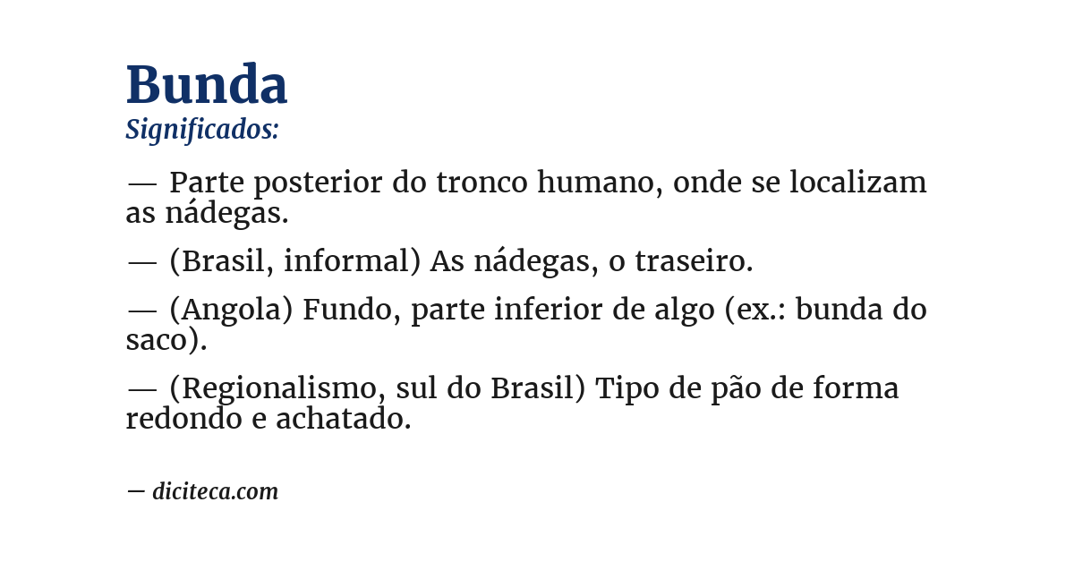Significado de bunda