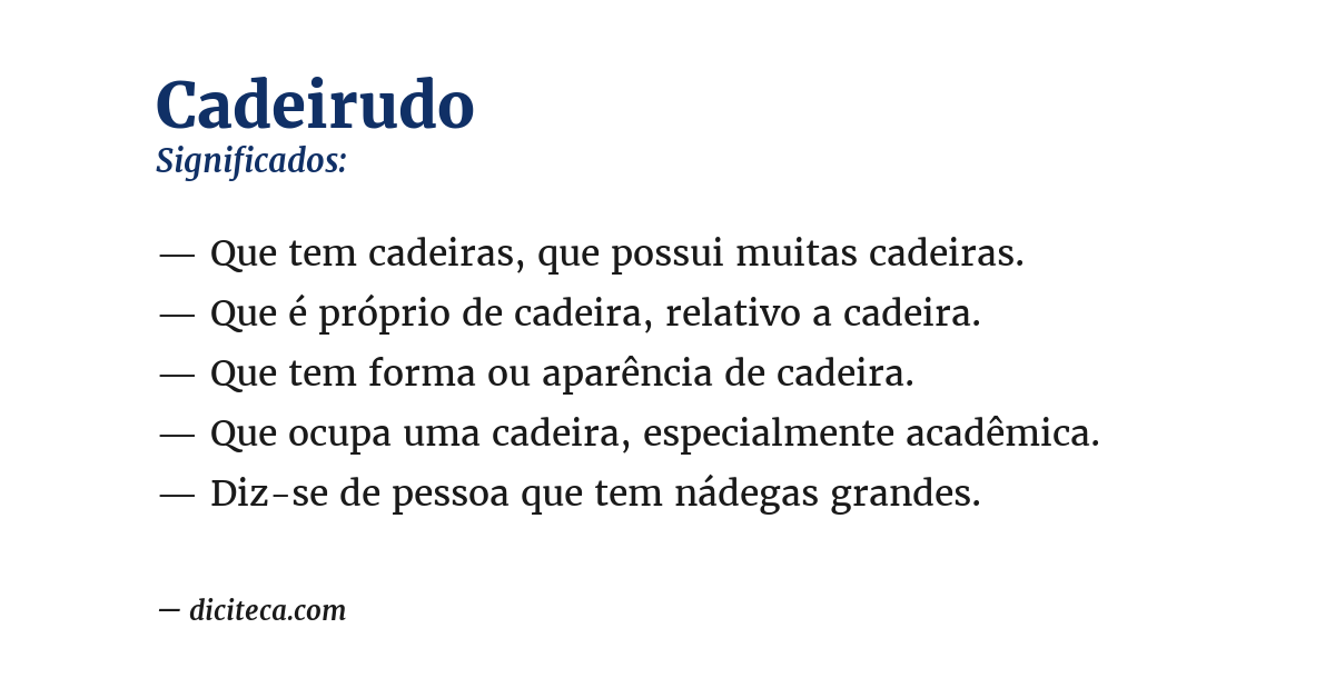 Significado de cadeirudo