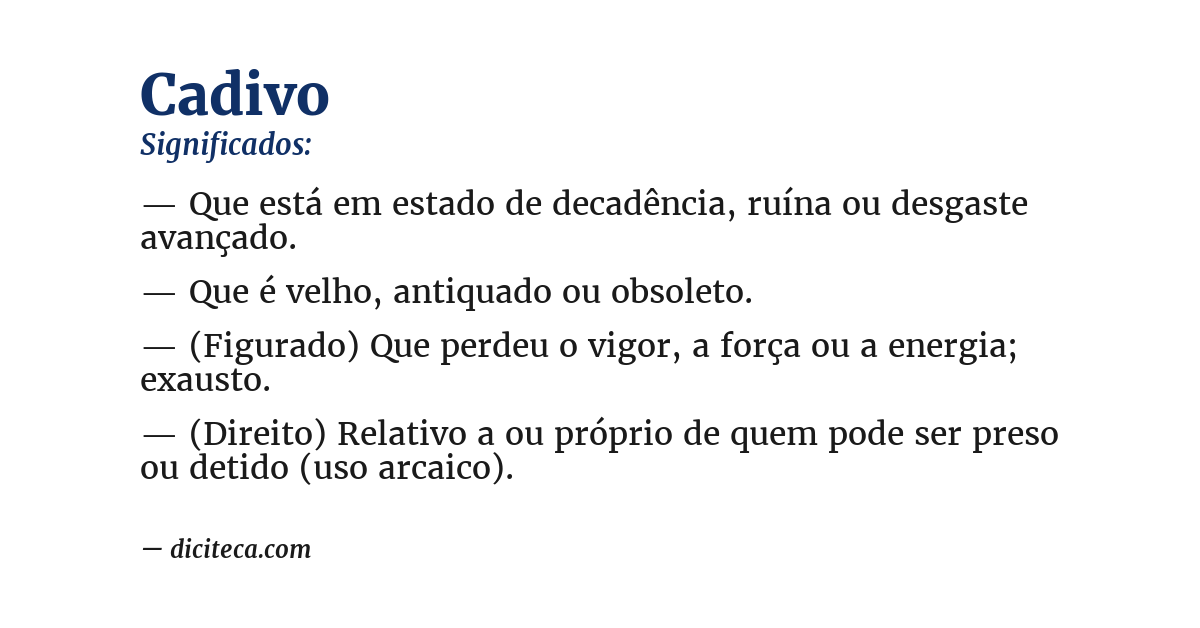 Significado de cadivo