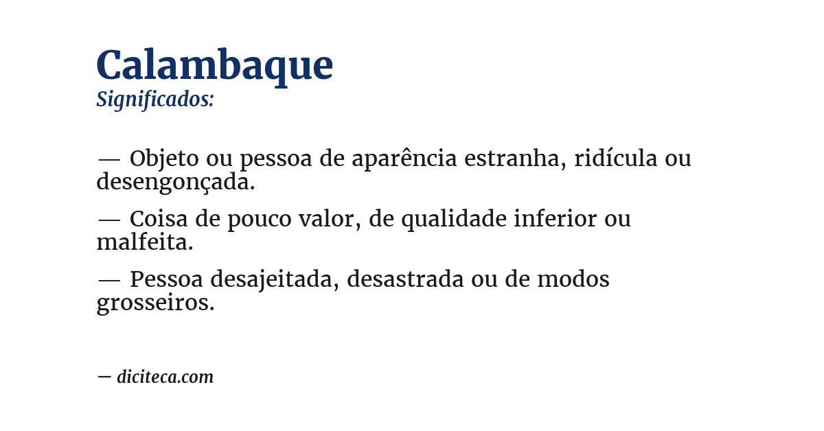 Significado de calambaque
