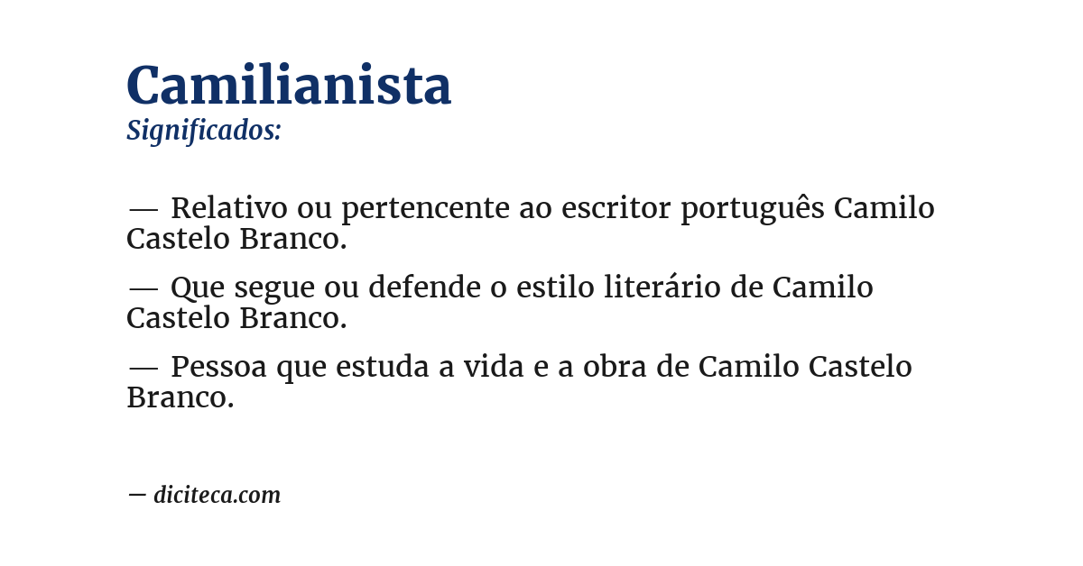 Significado de camilianista