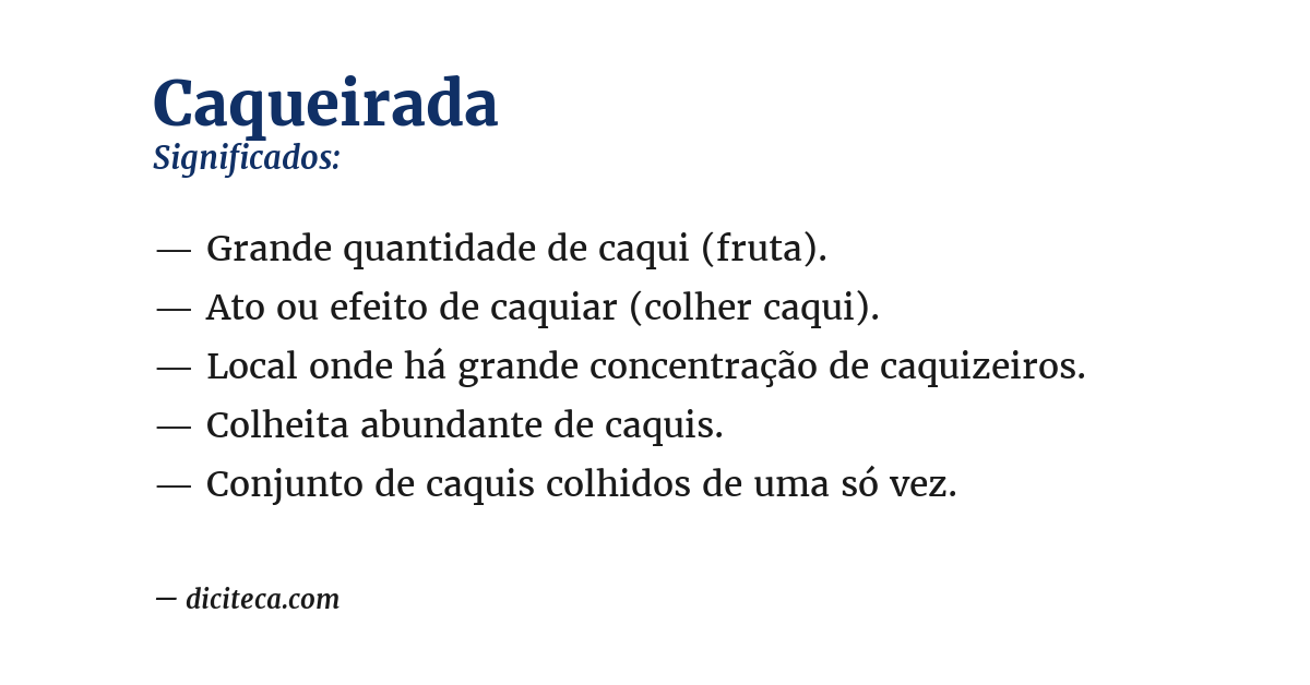 Significado de caqueirada