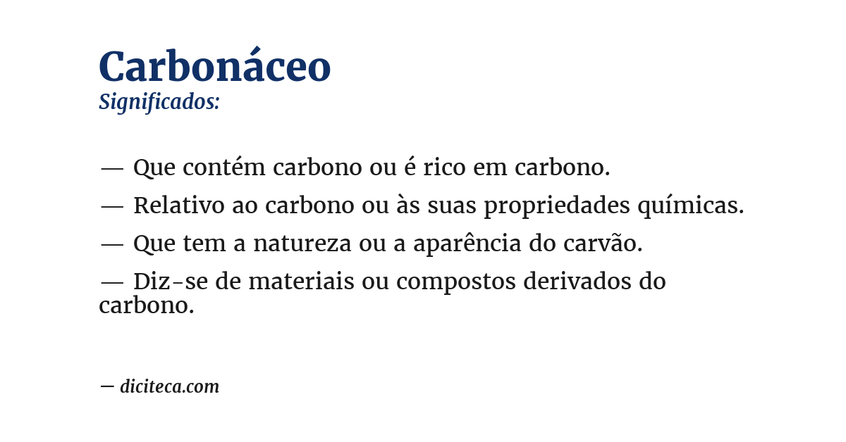 Significado de carbonáceo