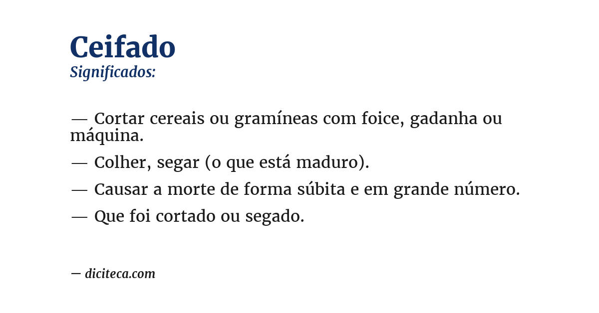 Significado de ceifado
