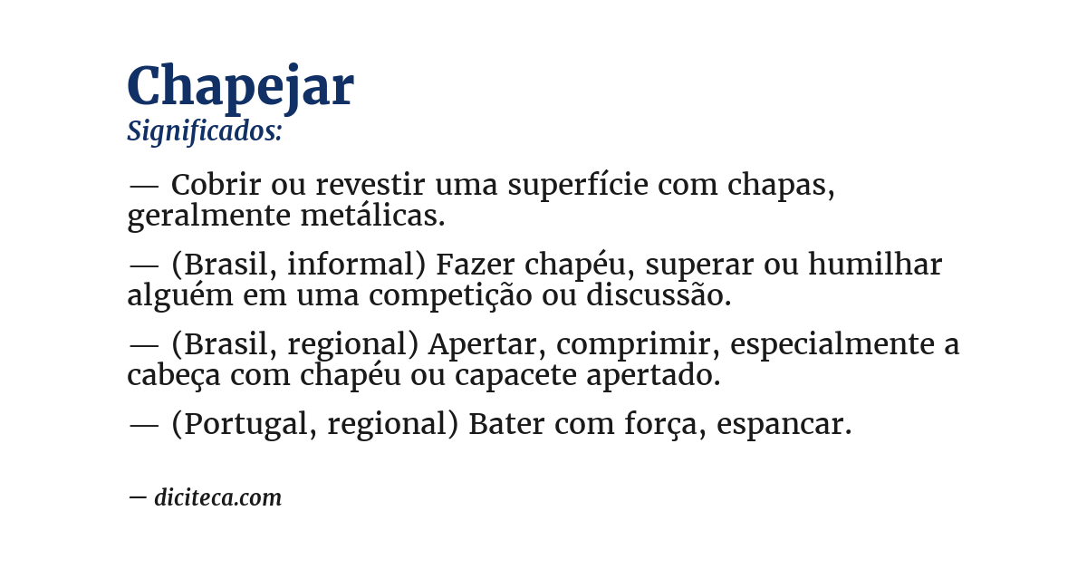 Significado de chapejar