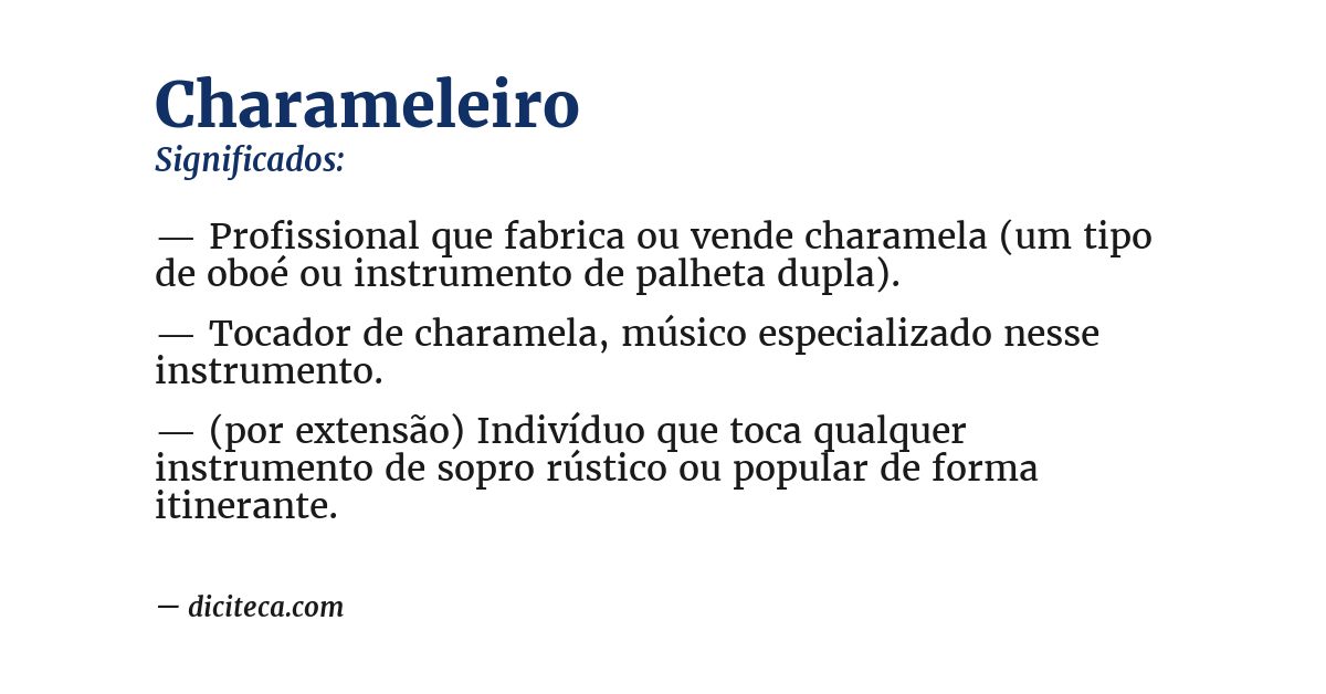 Significado de charameleiro