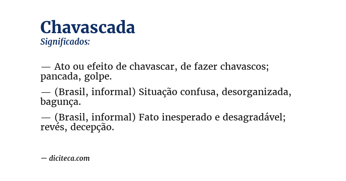 Significado de chavascada