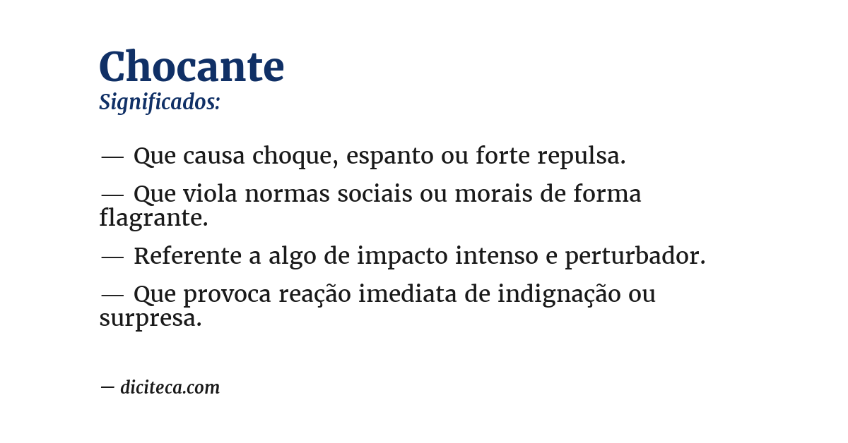 Significado de chocante