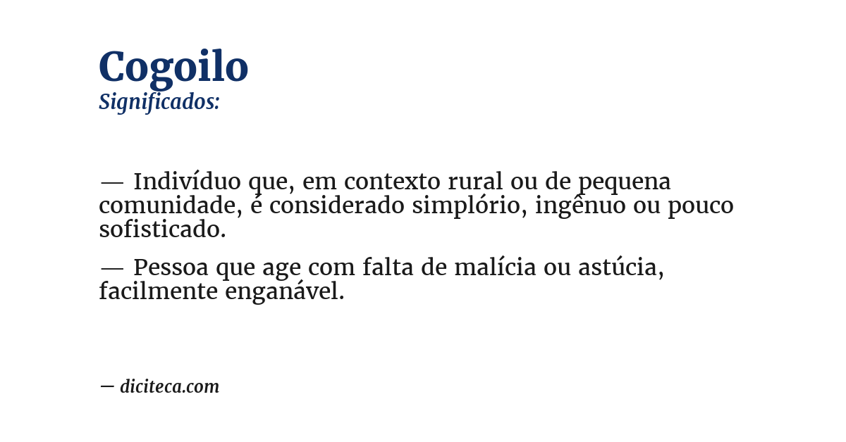 Significado de cogoilo