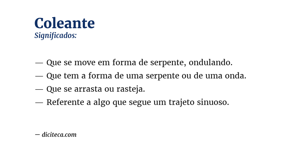 Significado de coleante