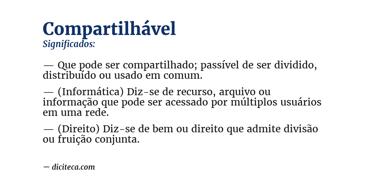 Significado de compartilhável