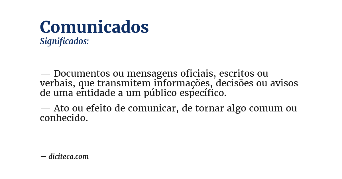 Significado de comunicados