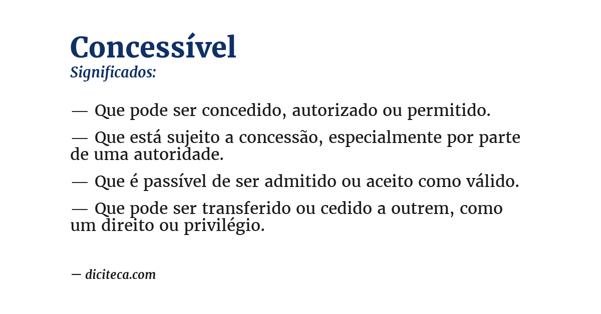 Significado de concessível