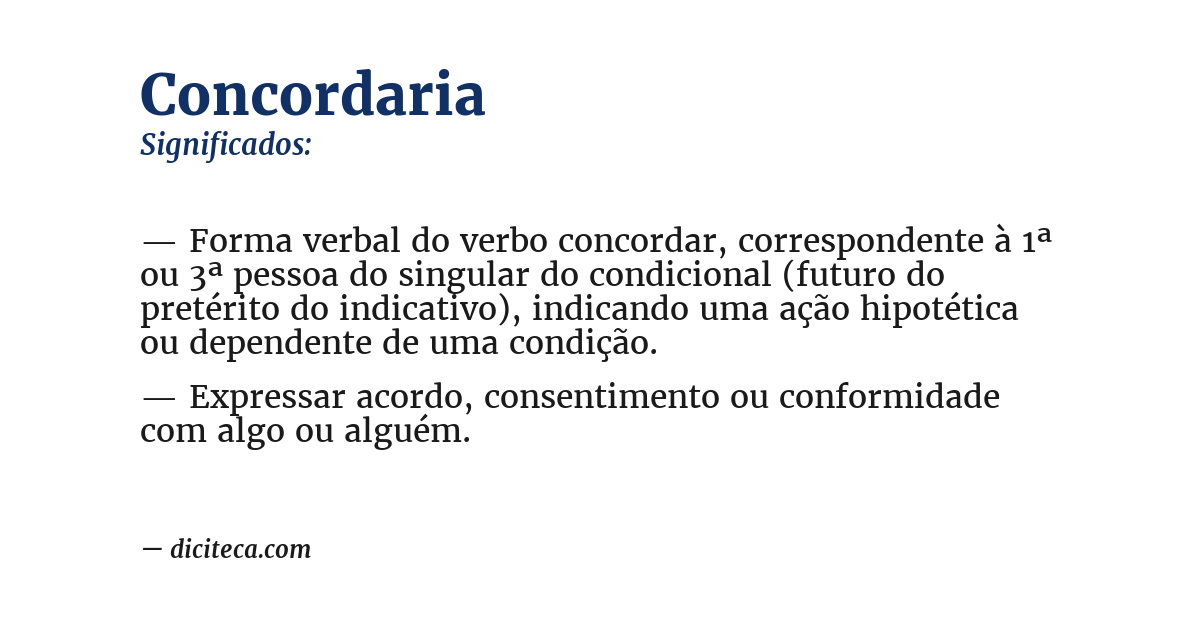 Significado de concordaria