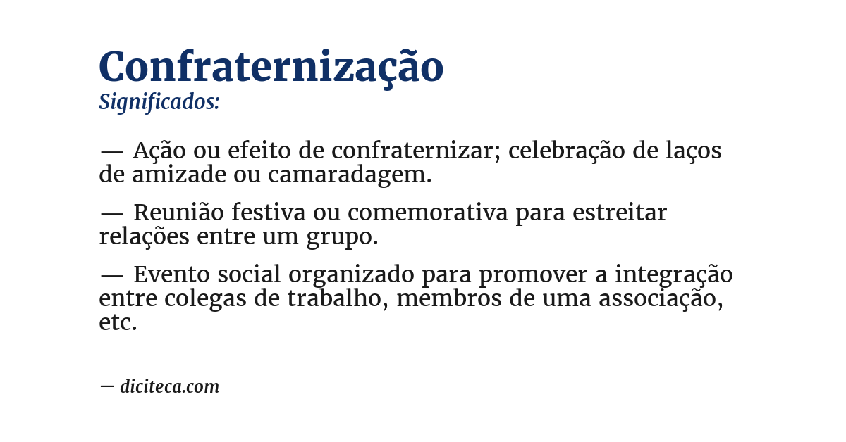 Significado de confraternização