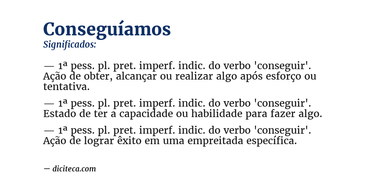 Significado de conseguíamos