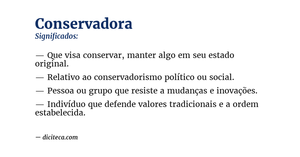 Significado de conservadora