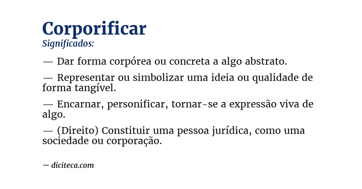 Significado de corporificar