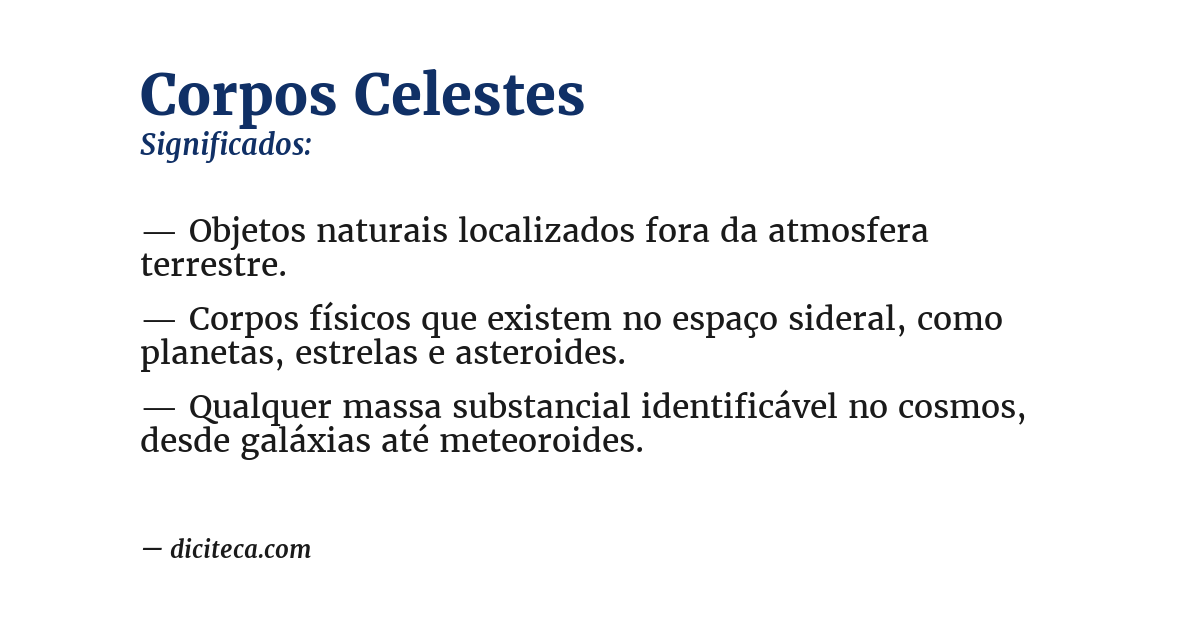 Significado de corpos celestes