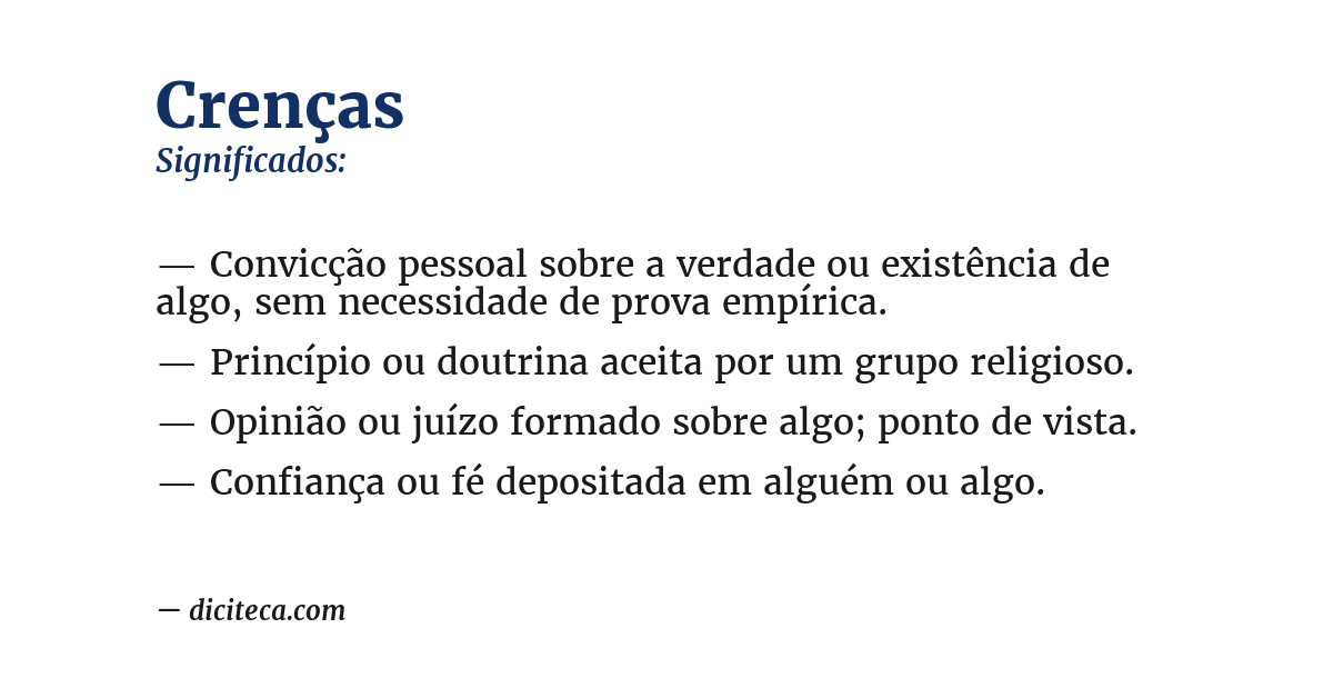 Significado de crenças