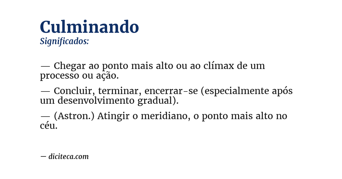 Significado de culminando