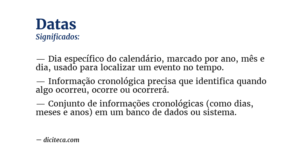 Significado de datas