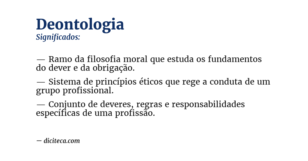 Significado de deontologia