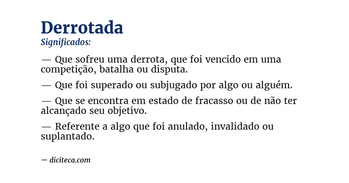 Significado de derrotada