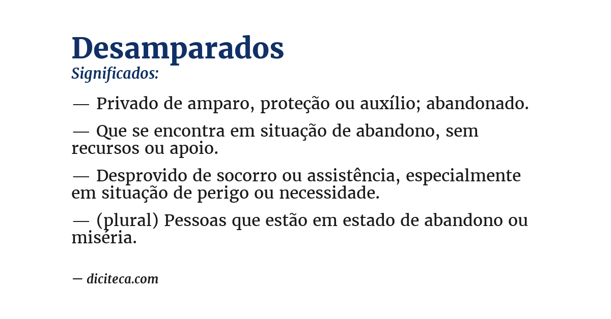 Significado de desamparados