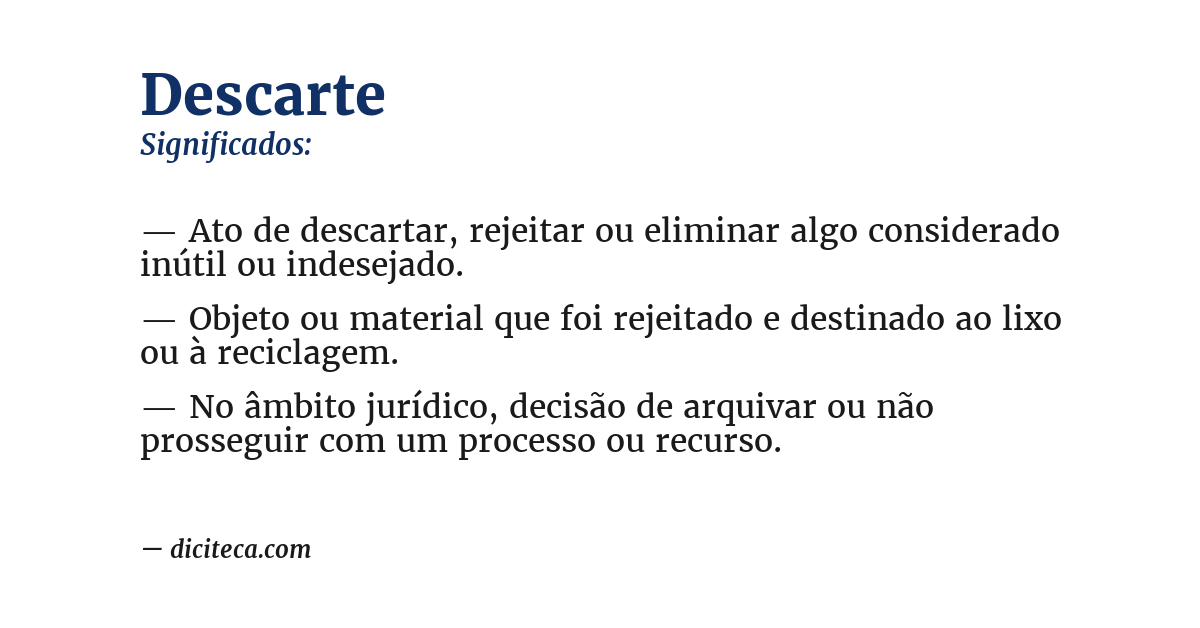 Significado de descarte