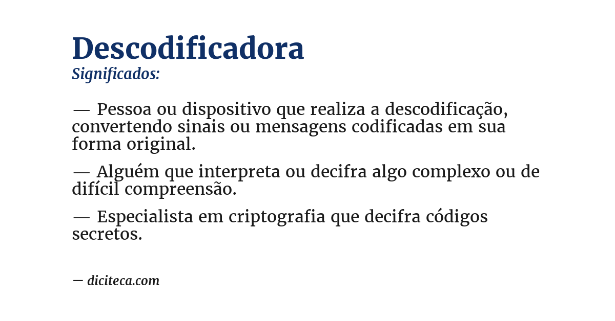 Significado de descodificadora