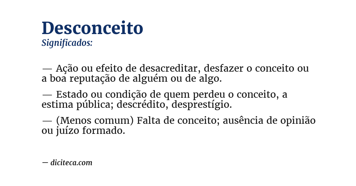 Significado de desconceito