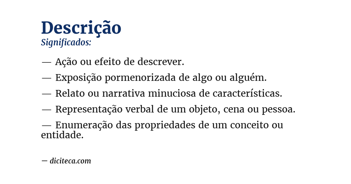 Significado de descrição