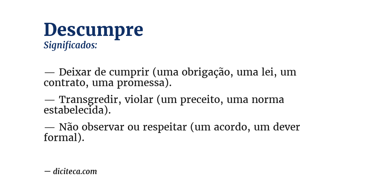Significado de descumpre