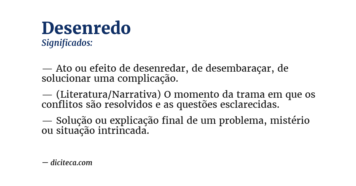 Significado de desenredo