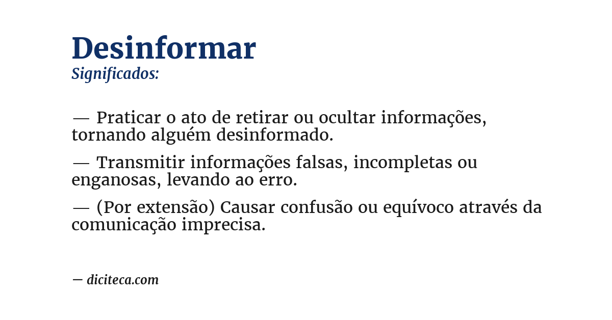 Significado de desinformar