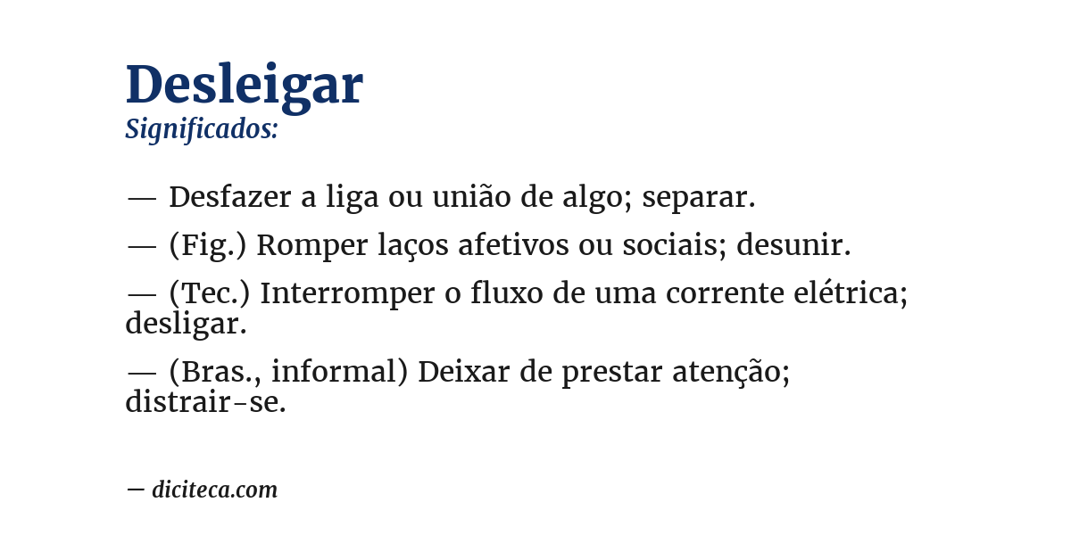 Significado de desleigar