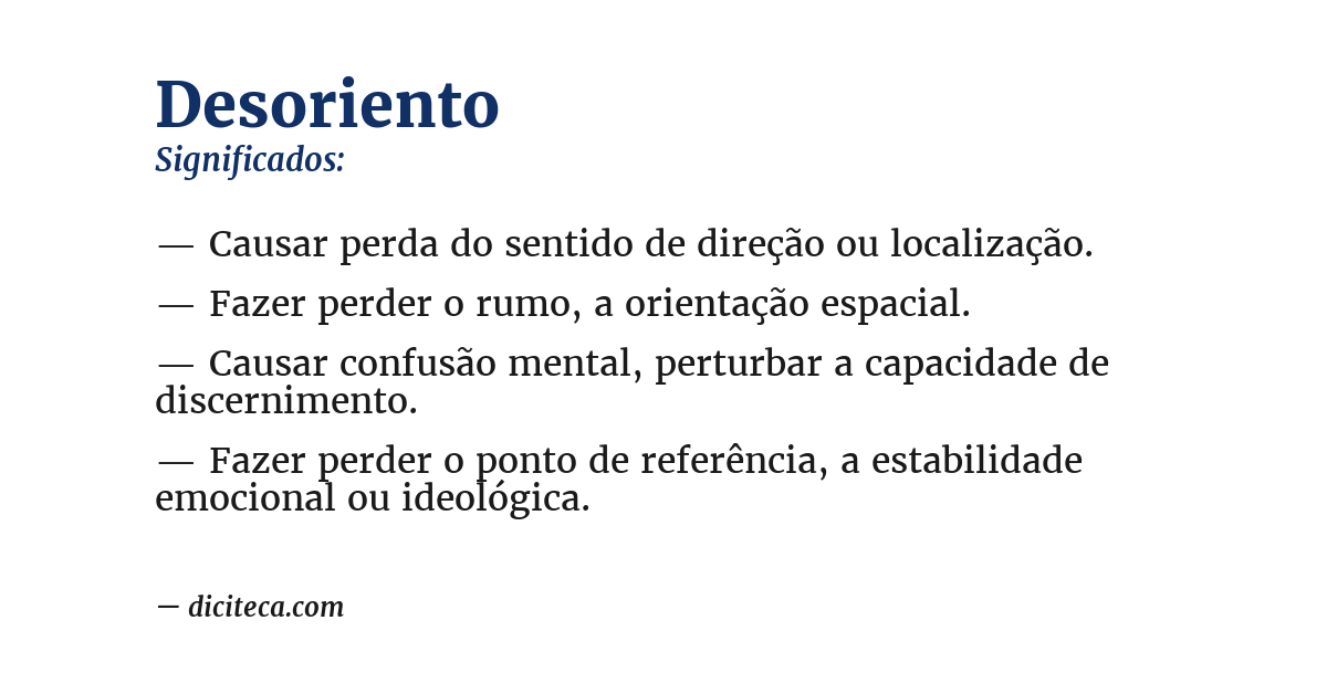 Significado de desoriento