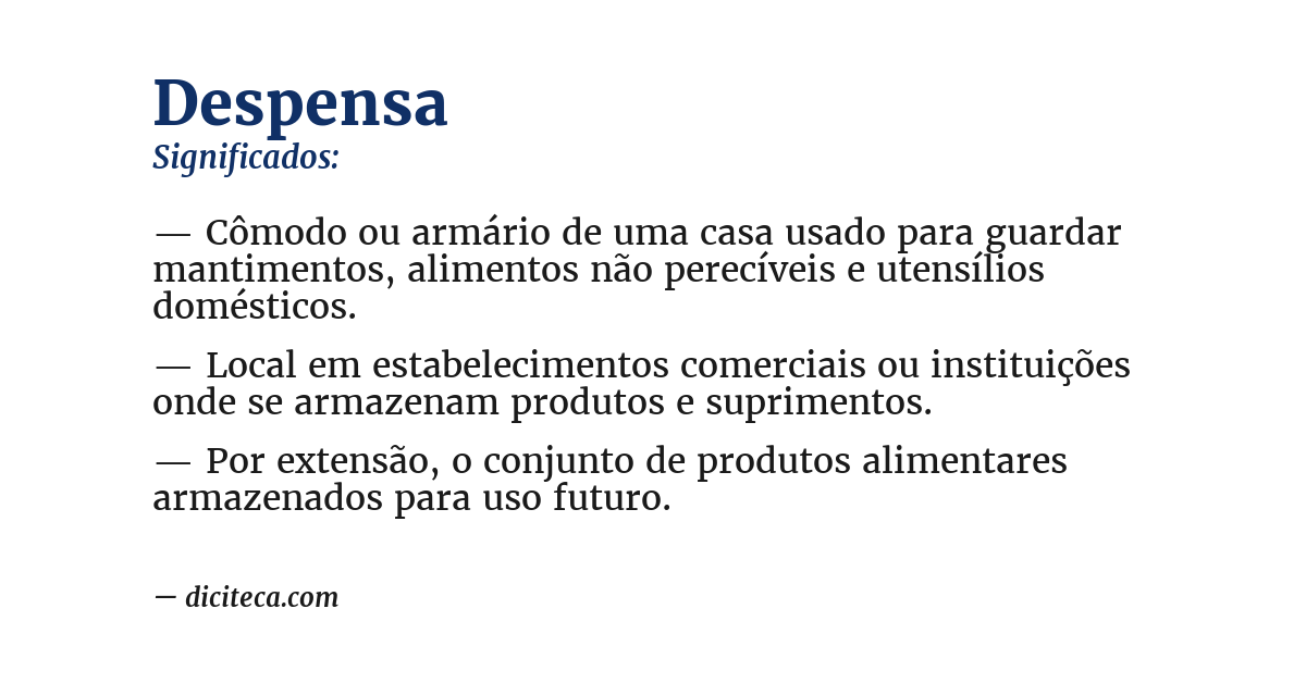 Significado de despensa