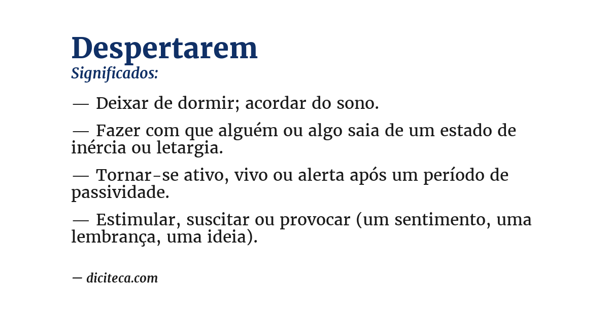 Significado de despertarem