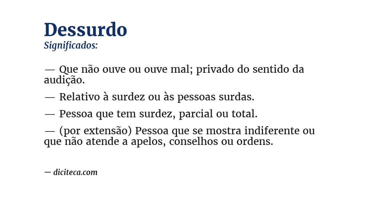 Significado de dessurdo