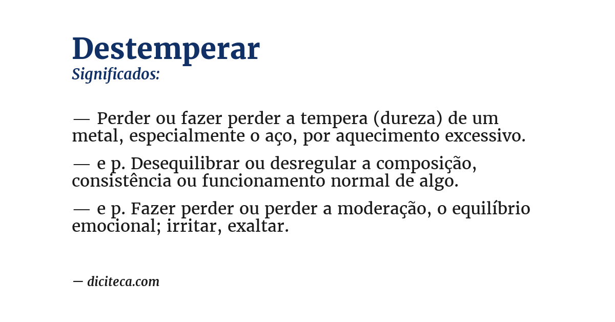 Significado de destemperar