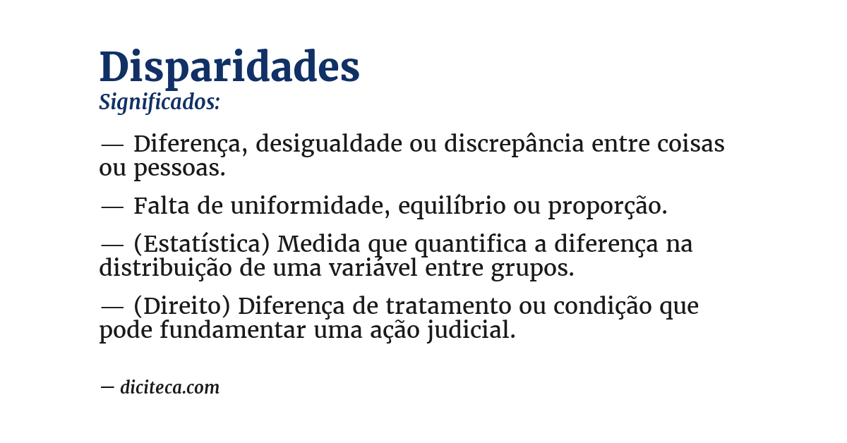 Significado de disparidades