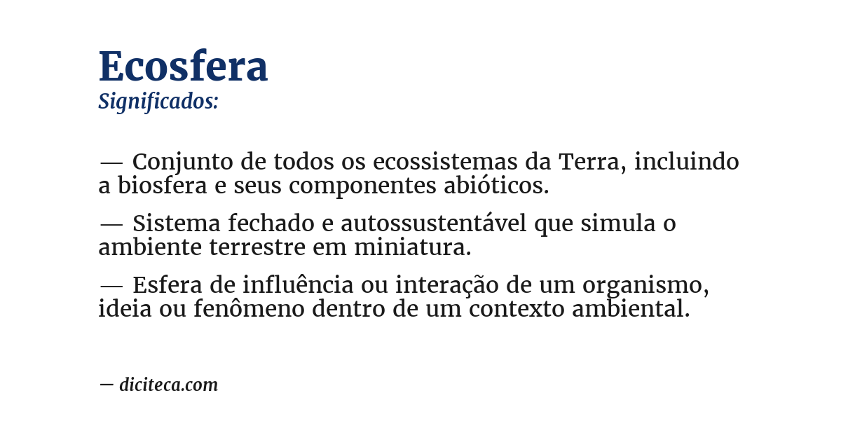 Significado de ecosfera