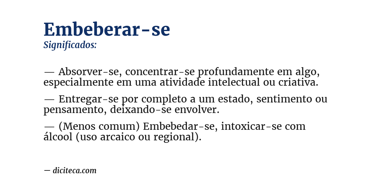 Significado de embeberar-se