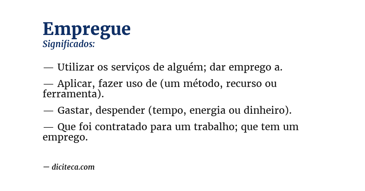 Significado de empregue