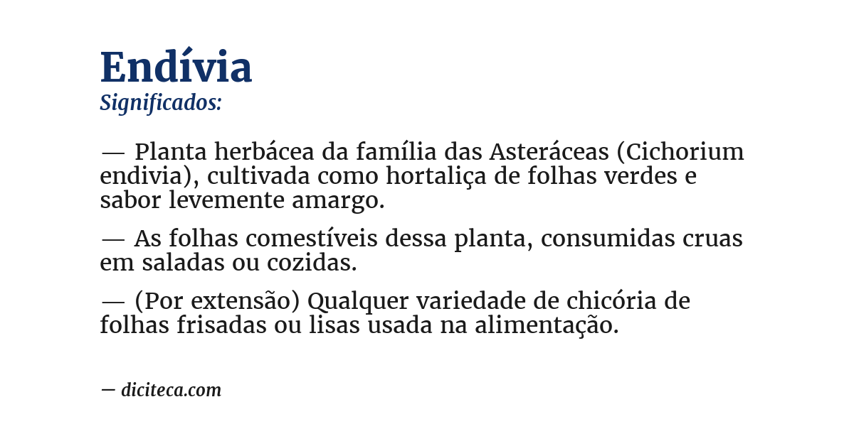 Significado de endívia