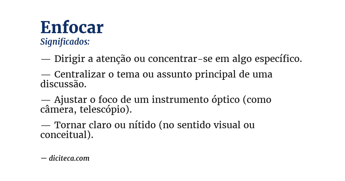 Significado de enfocar